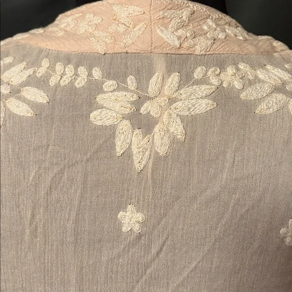 Free People Cream Embroidered Long Dress - Picture 4 of 13